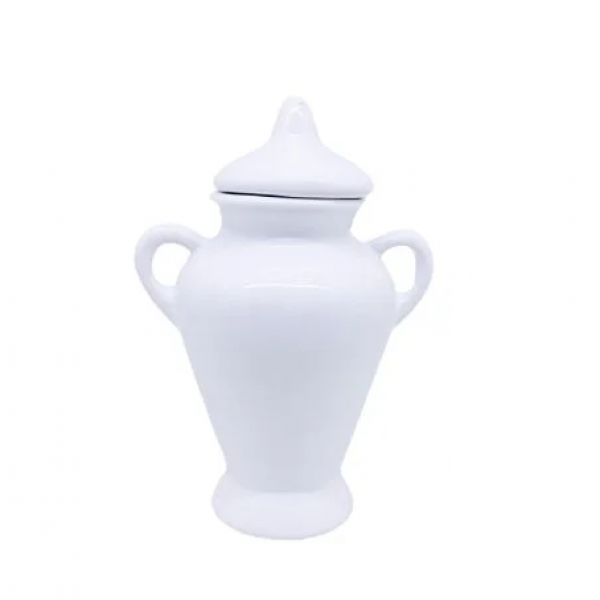 Medium White Quartinha with handle Medium White Quartinha with handle